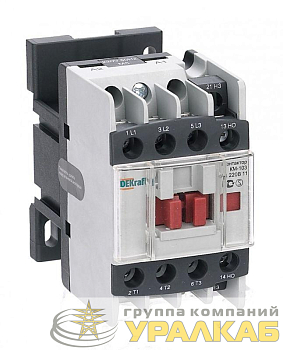 Контактор КМ-103 12А кат. 380В AC 1НО+1НЗ AC-3 DEKraft 