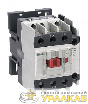 Контактор КМ-103 25А кат. 380В AC 1НО+1НЗ AC-3 DEKraft 