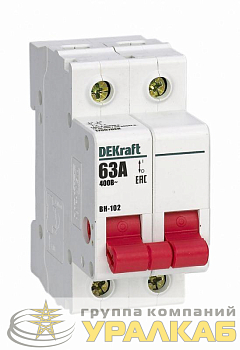 Выключатель-разъединитель 2п 63А ВН-102 DEKraft 