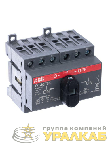 Рубильник реверсивный OT40F3C 40А (23А AC23) ABB 
