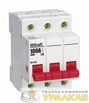 Выключатель-разъединитель 3п 100А ВН-102 DEKraft 