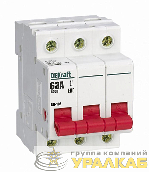 Выключатель-разъединитель 3п 63А ВН-102 DEKraft 