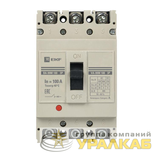Выключатель автоматический 3п 100/100А 35кА ВА-99М PROxima EKF 