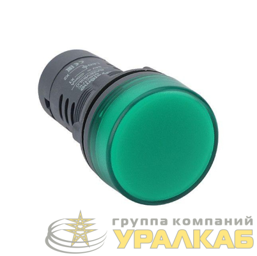 Лампа светосигнальная SB7 d22мм 24В DC зел. моноблочная SE 