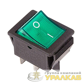 Выключатель клавишный 250В 16А (4с) ON-OFF с подсветкой зел. (RWB-502; SC-767; IRS-201-1) Rexant 