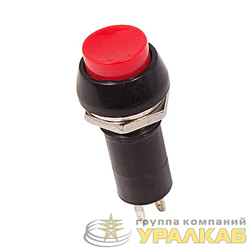 Выключатель-кнопка 250В 1А (2с) ON-OFF красн. (PBS-11А) Rexant 