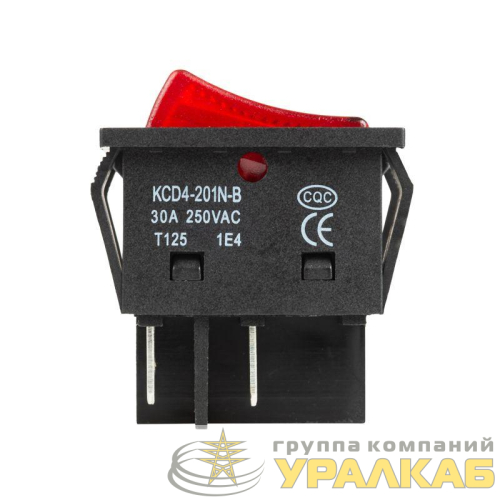 Выключатель клавишный 250В 30А (4с) ON-OFF красн. с подсветкой REXANT 