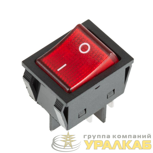 Выключатель клавишный 250В 30А (4с) ON-OFF красн. с подсветкой REXANT 