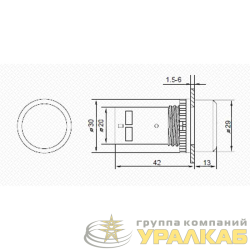 Кнопка EB22 возвратная красн. NO+NC 230 В Rexant 