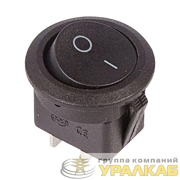 Выключатель клавишный 250В 6А (2с) ON-OFF круглый черн. (RWB-212; SC-214; MRS-102-8) Rexant 