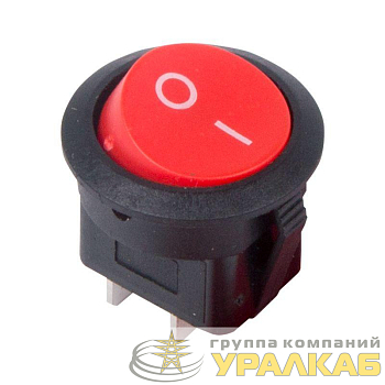 Выключатель клавишный круглый 250В 6А (2с) ON-OFF красн. (RWB-213 SC-214 MRS-102-8) Rexant 