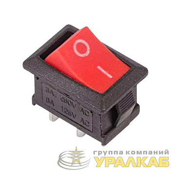 Выключатель клавишный 250В 6А (2с) ON-OFF красн. Mini (RWB-201 SC-768) Rexant 