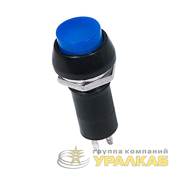 Выключатель-кнопка 250В 1А (2с) ON-OFF син. (PBS-11А) Rexant 