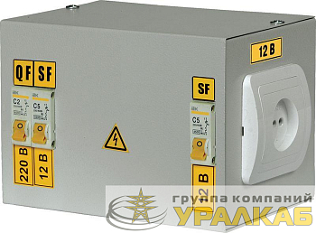 Ящик с понижающим трансформатором ЯТП 0.25 220/12В (2 авт. выкл.) IEK 