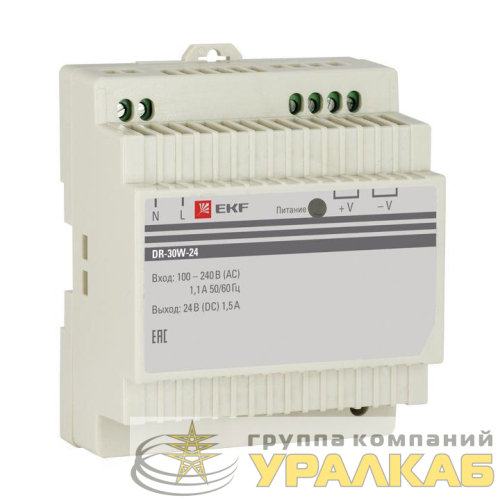 Блок питания 24В DR-30W-24 EKF 