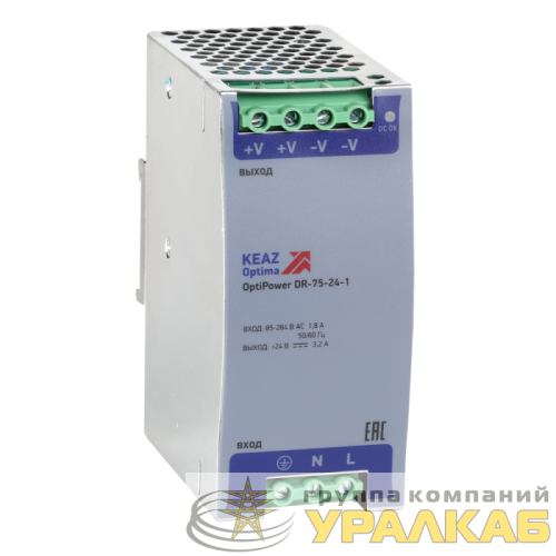 Блок питания OptiPower DR-75-24-1 КЭАЗ 