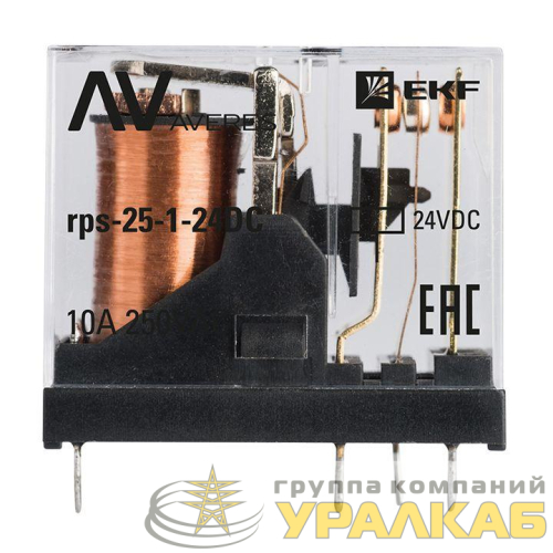 Реле промежуточное РП slim 25/1 10A 24В DC AVERES EKF 