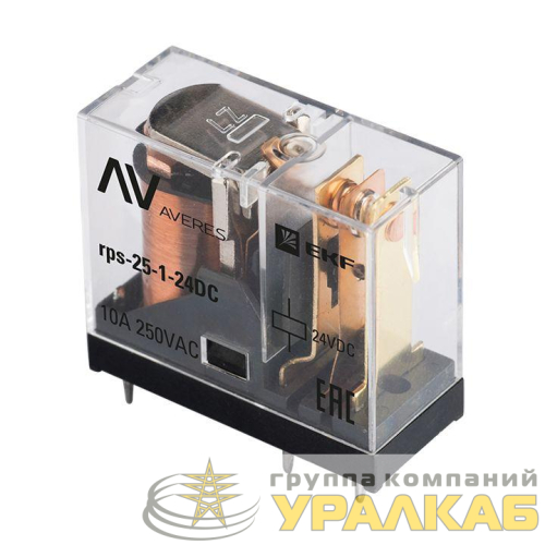 Реле промежуточное РП slim 25/1 10A 24В DC AVERES EKF 