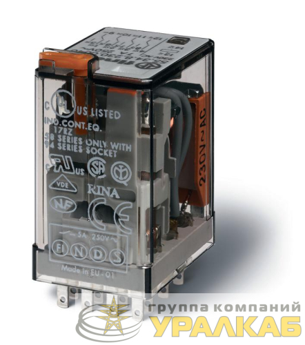 Реле с 4 перекидными контактами 24В DC 7А FINDER 