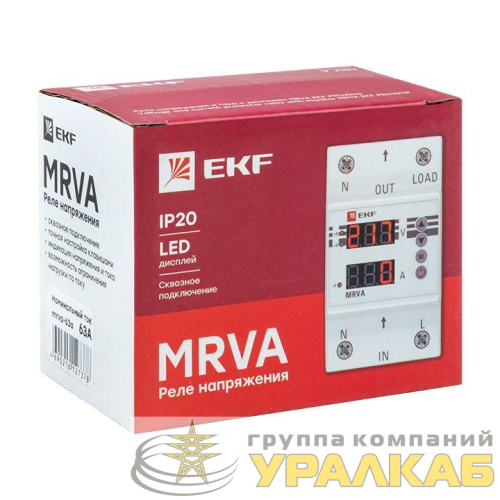 Реле напряжения и тока с дисплеем MRVA 63А PROxima EKF 