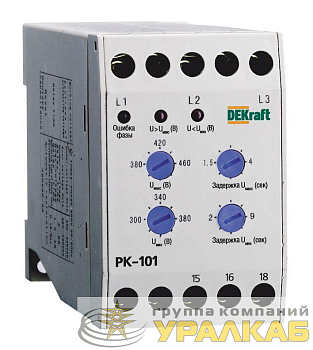 Реле контроля фаз РК-101 380В тип 01 DEKraft 