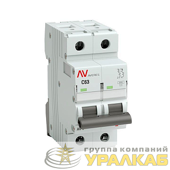 Выключатель автоматический модульный 2п C 63А 6кА AV-6 AVERES EKF 