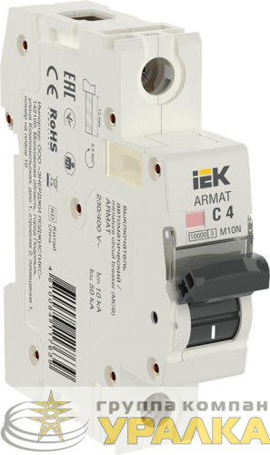 Выключатель автоматический модульный 1п C 4А M10N ARMAT IEK 