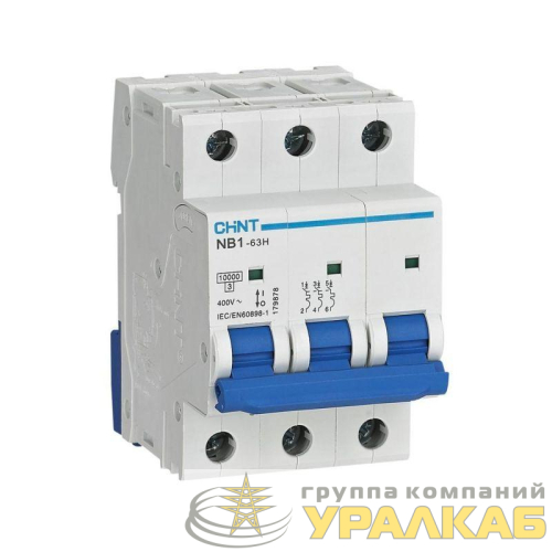 Выключатель автоматический модульный 3п D 10А 10кА NB1-63H (R) CHINT 