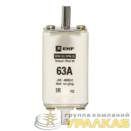 Вставка плавкая ППН-33 160/63А габарит 00 PROxima EKF 