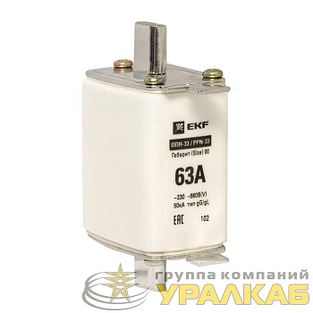 Вставка плавкая ППН-33 160/63А габарит 00 PROxima EKF 
