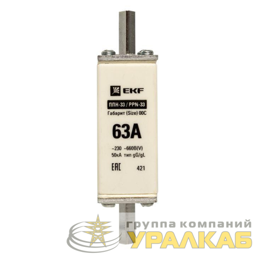 Вставка плавкая ППН-33 100/63А габарит 00C PROxima EKF 