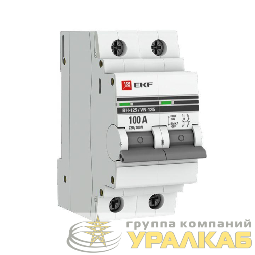 Выключатель нагрузки 2п 100А ВН-125 PROxima EKF 