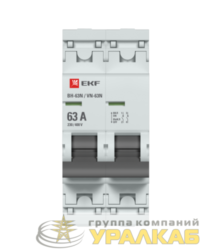 Выключатель нагрузки 2п 63А ВН-63N PROxima EKF 