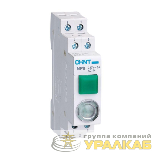 Кнопка модульная NP9-10D3/1 с подсветкой 1НО AC/DC 230В зел. (R) CHINT 