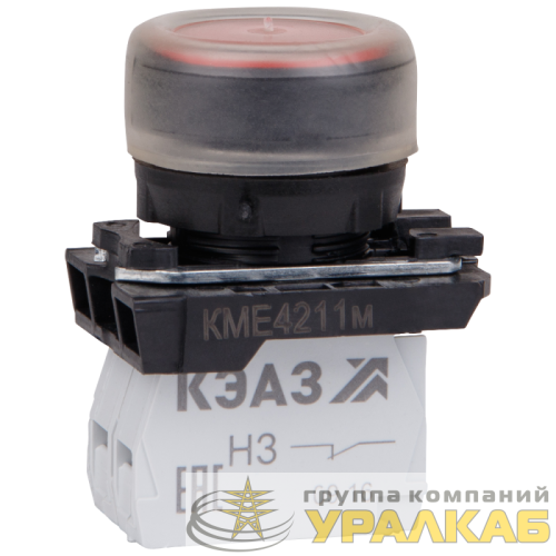 Кнопка КМЕ 4211м 1но+1нз цилиндр IP65 красн. КЭАЗ 