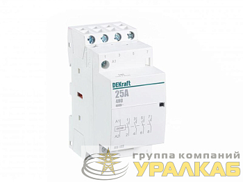 Контактор модульный МК-103 4НО 25А 230В DEKraft 