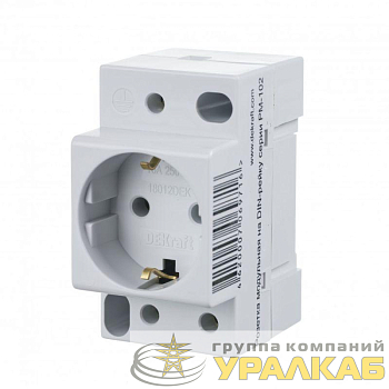 Розетка модульная РМ-102 16А 220В 2P+PEN на DIN-рейку DEKraft 