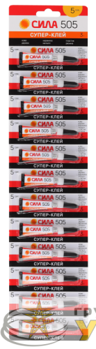 Супер-клей 3г 505-3 (блист.12шт) СИЛА 