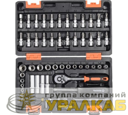 Набор инструментов 1/4дюйм CrV (пластик. кейс 57 предм.) Вихрь 