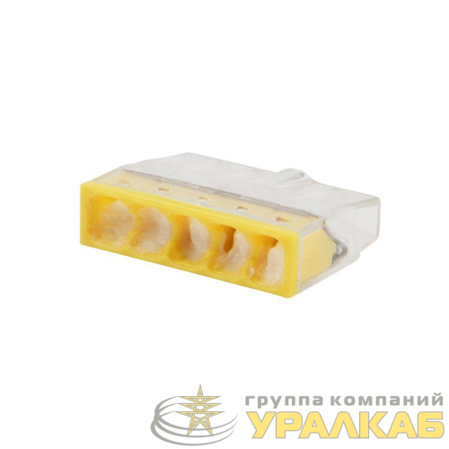 Экспресс-клемма строительно-монтажная СМК 2273-245 5-проводная 0.5-2.5кв.мм с пастой (уп.100шт) Rexant 
