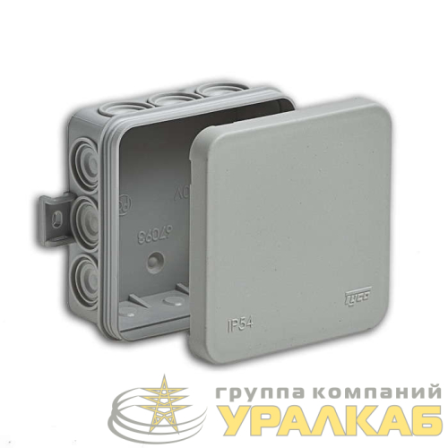Коробка распределительная ОП 85х85х35мм 12 вводов IP54 сер. Ruvinil 