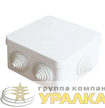 Коробка распределительная ОП 84х84х45мм IP54 7 выходов 3 гермоввода крышка защелкивающаяся бел. Epplast 