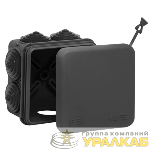 Коробка распределительная ОП 70х70х40мм 7вводов HF стойкая к УФ УХЛ1 IP55 черн. Ruvinil 