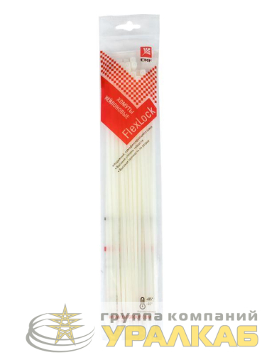 Хомут P6.6 3.6х300 FlexLock стандартный бел. (уп.100шт) PROxima EKF 