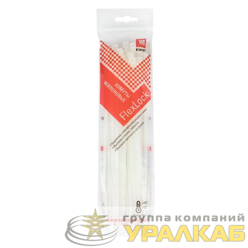 Хомут P6.6 4.8х200 FlexLock стандартный бел. (уп.100шт) PROxima EKF 