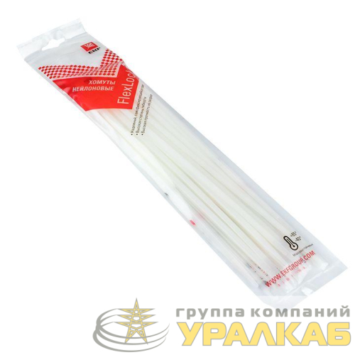 Хомут P6.6 4.8х250 FlexLock стандартный бел. (уп.100шт) PROxima EKF 
