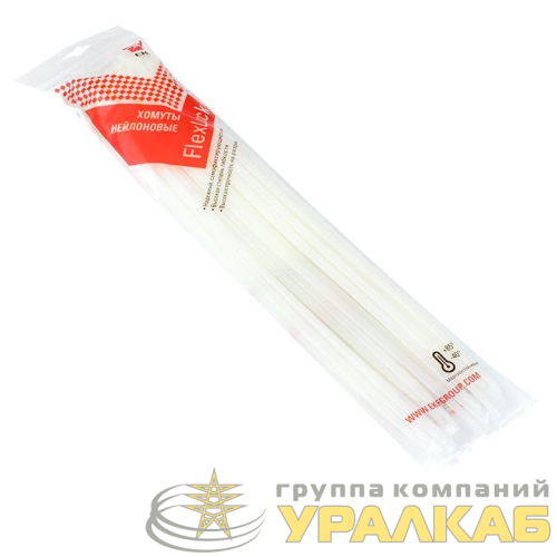 Хомут P6.6 4.8х300 FlexLock стандартный бел. (уп.100шт) PROxima EKF 
