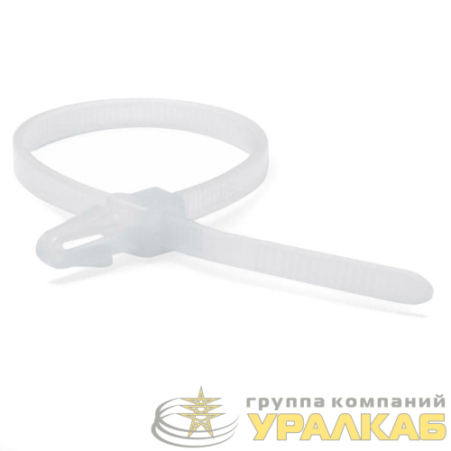 Хомут кабельный 3.6х150 полиамид бел. с осн. (уп.100шт) DKC 
