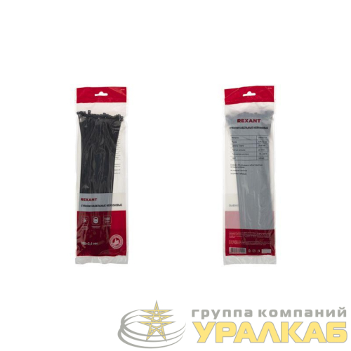 Хомут кабельный 3.6х300 нейл. черн. (уп.100шт) Rexant 