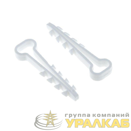 Дюбель-хомут d5-8мм для плоского кабеля нейлон бел. (уп.100шт) PROxima EKF 